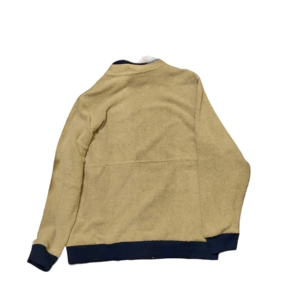 Patagonia Beige Sherpa Fleece Jacket with Navy Trim and Red Zipper Pull - Picture 3 of 6